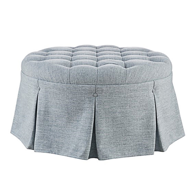 Wildon Home® Skirted Tufted 32" Round Ottoman | Wayfair